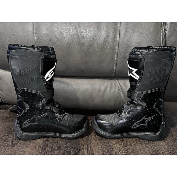 Alpinestars Youth Tech 3s Kids Motocross Dirt Bike Boots Kids Size 4 Black main image 6